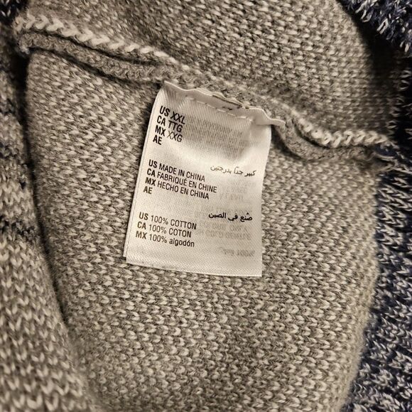 Sun + Stone Pullover Knit Sweater Mens Sz‎ XXL Gray Long Sleeve Cotton Skiing - Picture 3 of 9